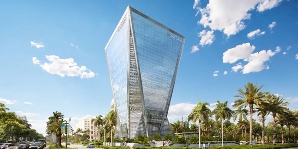 邁阿密金融新地標(biāo)封頂，造型如“倒金字塔”